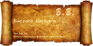 Baczoni Barbara névjegykártya